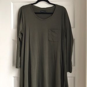Abercrombie moss green t-shirt dress